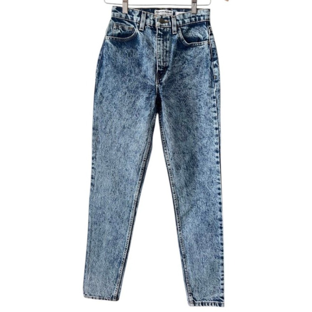 American Apparel High Waist Jeans Womens‎ 25 Acid Wash Mom Jeans Denim